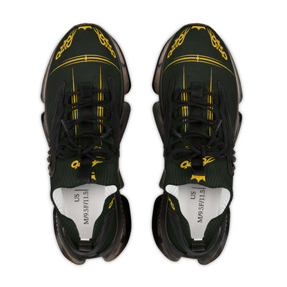 MAJBWR - Men's Mesh Sneakers — Deep Olive & Gold Athletic