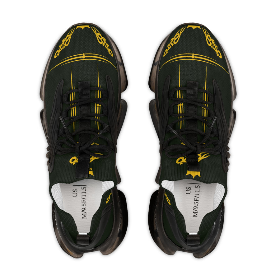 MAJBWR - Men's Mesh Sneakers — Deep Olive & Gold Athletic