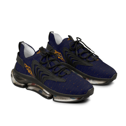 MAJBWR - Men's Crown Royal Navy & Gold Mesh Sneakers — Diamond Edition