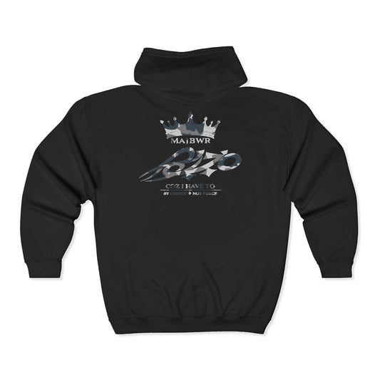 MAJBWR - Black Camo Crown Full-Zip Hoodie —  Crown Camo Edition