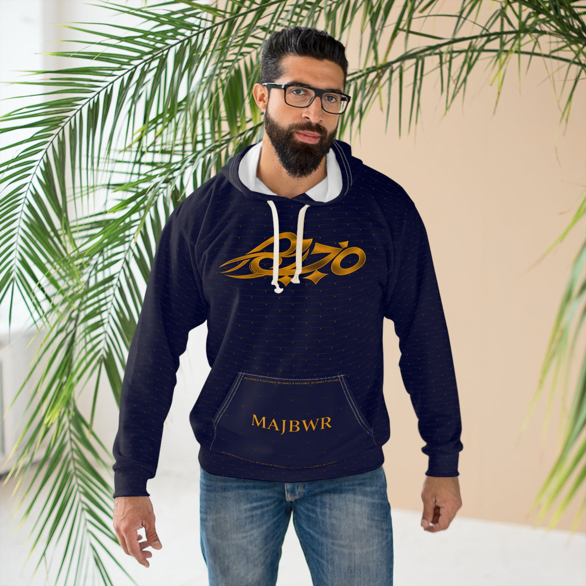 MAJBWR - Diamond Edition Navy & Gold Crown Hoodie