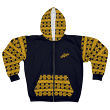 MAJBWR - Gold Crown 'Street King' Deep Dark Blue Zip Hoodie
