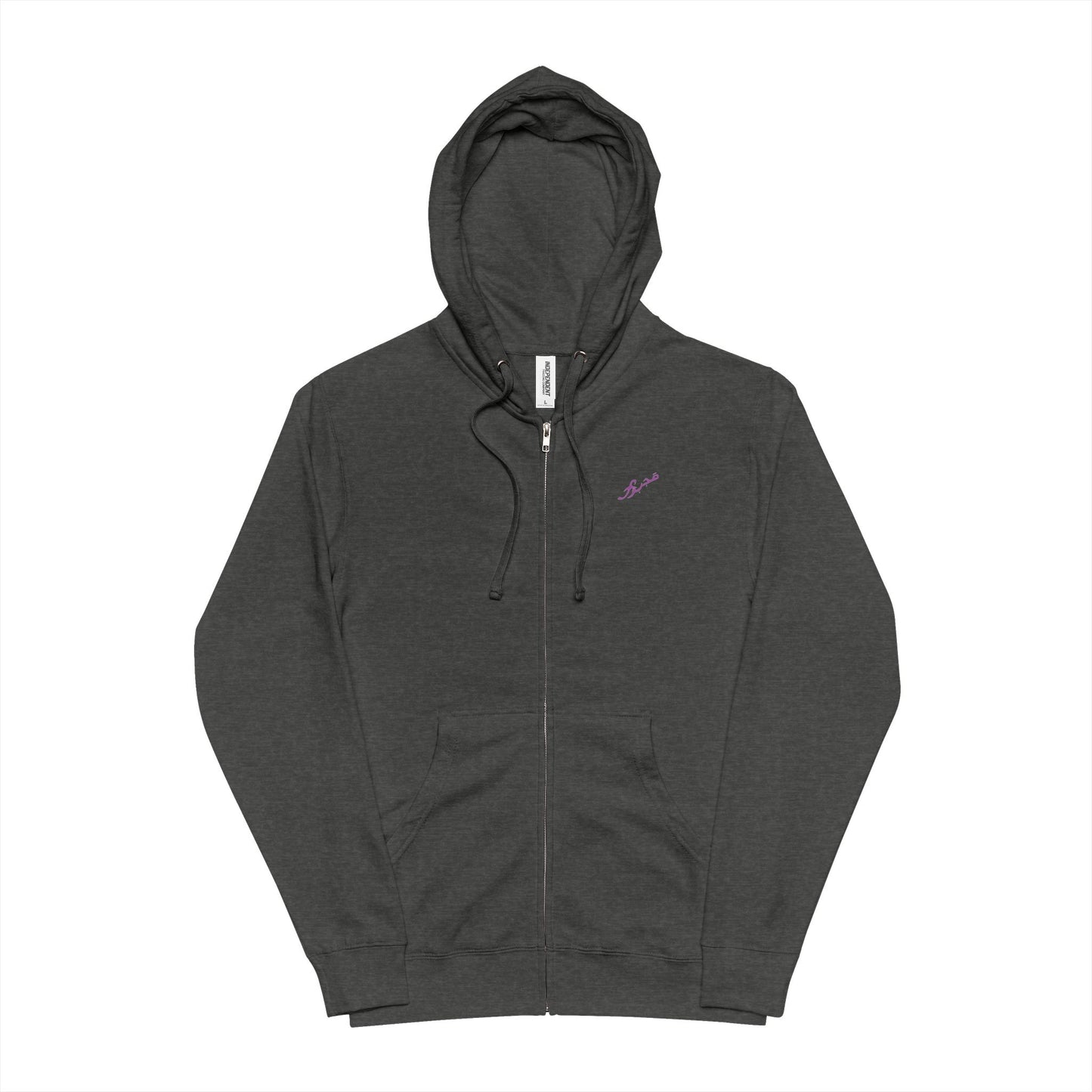 MAJBWR - Purple Caligrophy Zip Up Fleece Hoodie "COZ I HAVE TO"