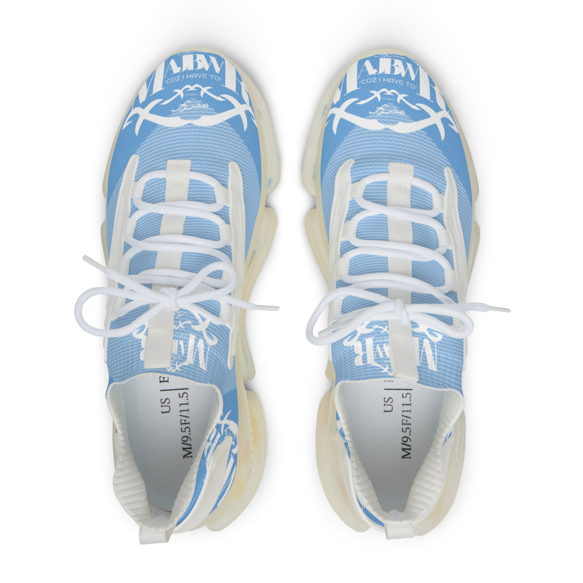 MAJBWR - Light Blue Snake Mesh Sneakers — X Edition