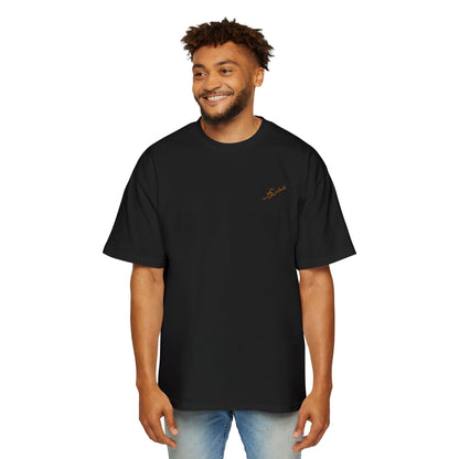 MAJBWR - Oversized Gold Arabic Script Black T‑Shirt for Men