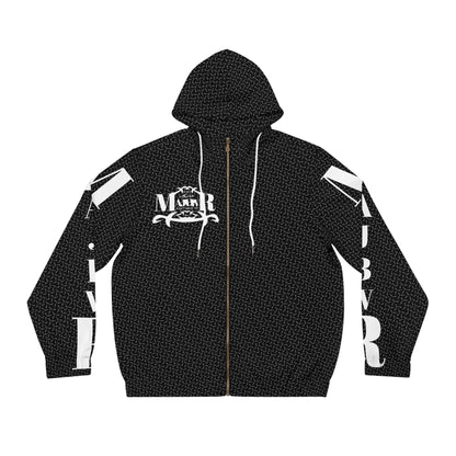 MAJBWR - Men’s Black Full-Zip Hoodie Arabic