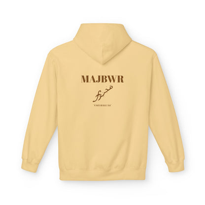MAJBWR - Minimal Script 'Love' Hoodie — White Casual Pullover