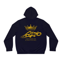 MAJBWR - Men's Full-Zip Hoodie — Deep Dark Blue Gold "MAJBWR " Crown Zip-Up Diamond Edition