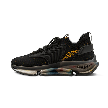 MAJBWR - Men's Crown Black & Gold Mesh Sneakers — Diamond Edition