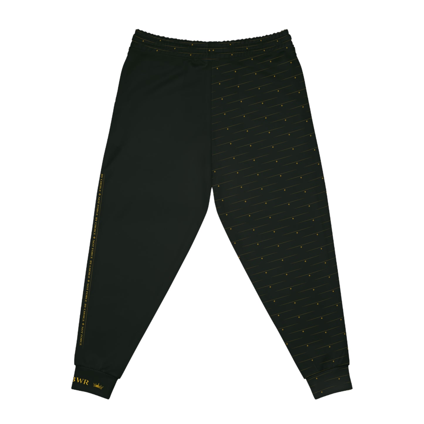 MAJBWR - Diamond Edition Deep Dark Green Athletic Joggers — Gold Crown Logo