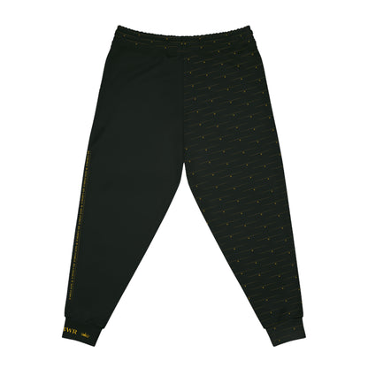 MAJBWR - Diamond Edition Deep Dark Green Athletic Joggers — Gold Crown Logo