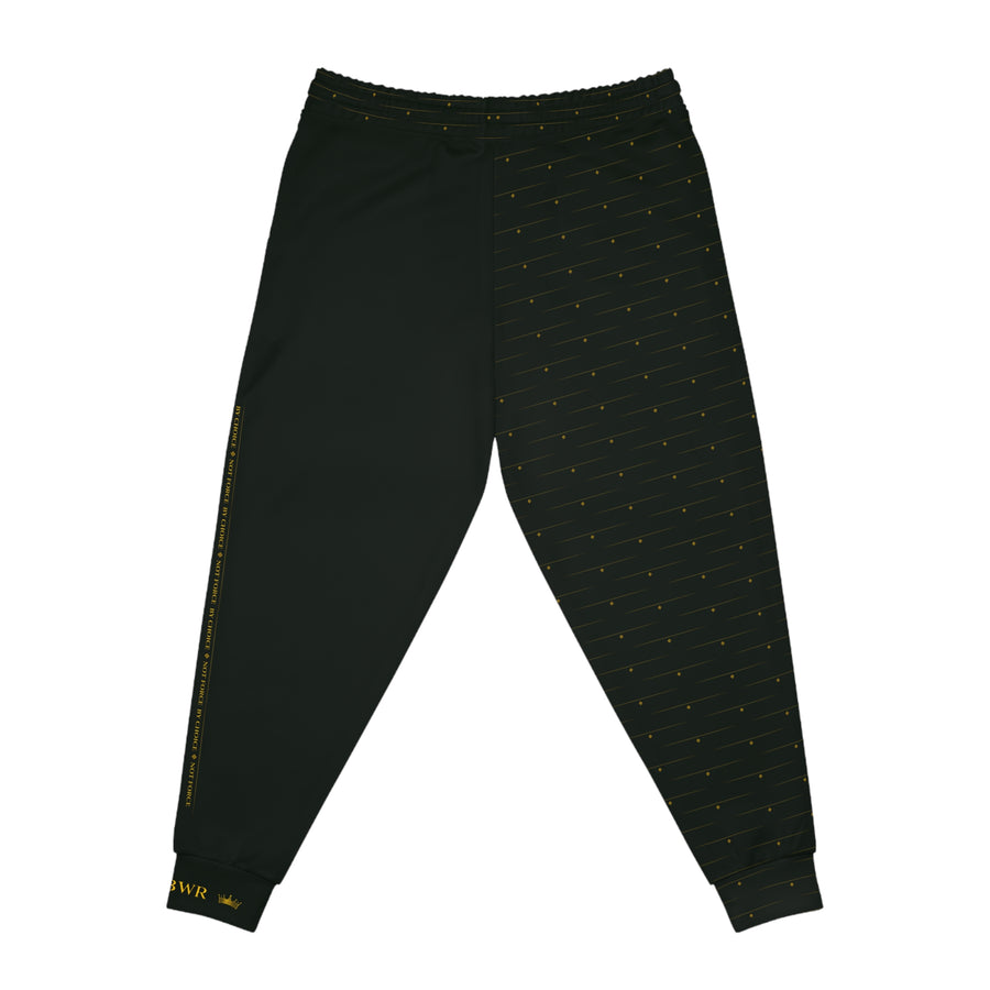 MAJBWR - Diamond Edition Deep Dark Green Athletic Joggers — Gold Crown Logo