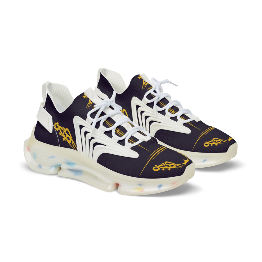 MAJBWR - Men's Mesh Sneakers — Deep Dark Purple & Gold Athletic
