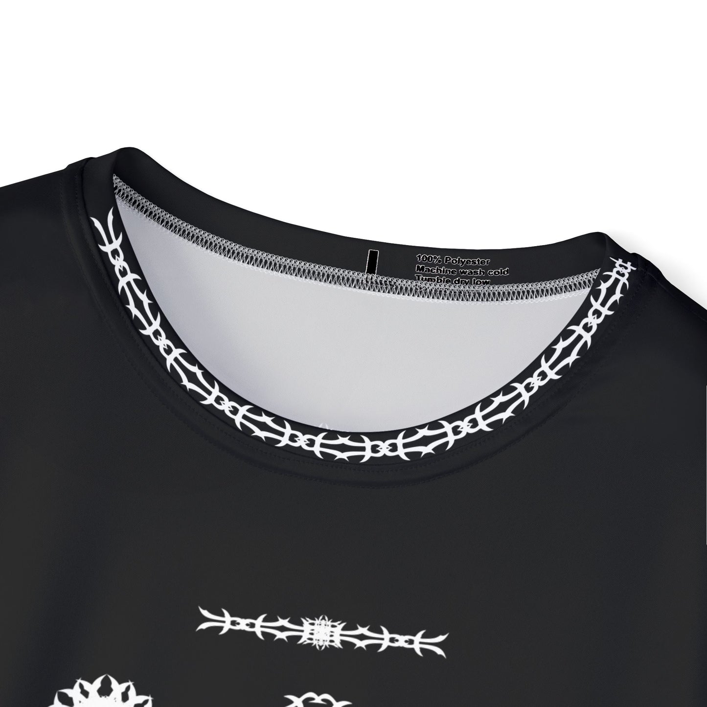 MAJBWR - Men's Black Athletic Jersey with White Crest & Gear Motif