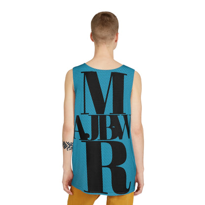 MAJBWR - Stylish Men's Tank Top Turquoise  (AOP) All Over Print