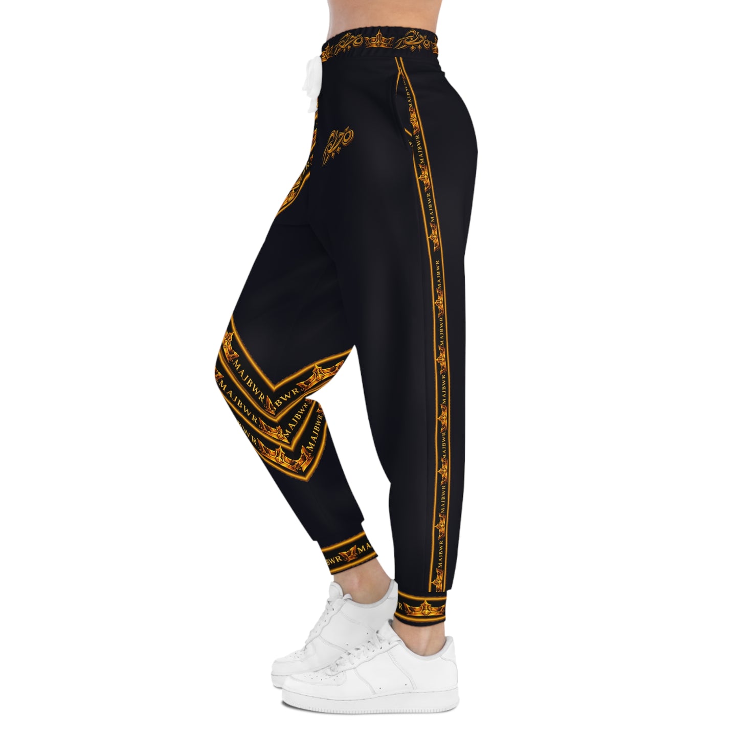MAJBWR - Midnight Blue Gold Crown Athletic Joggers — Night Sovereign Edition