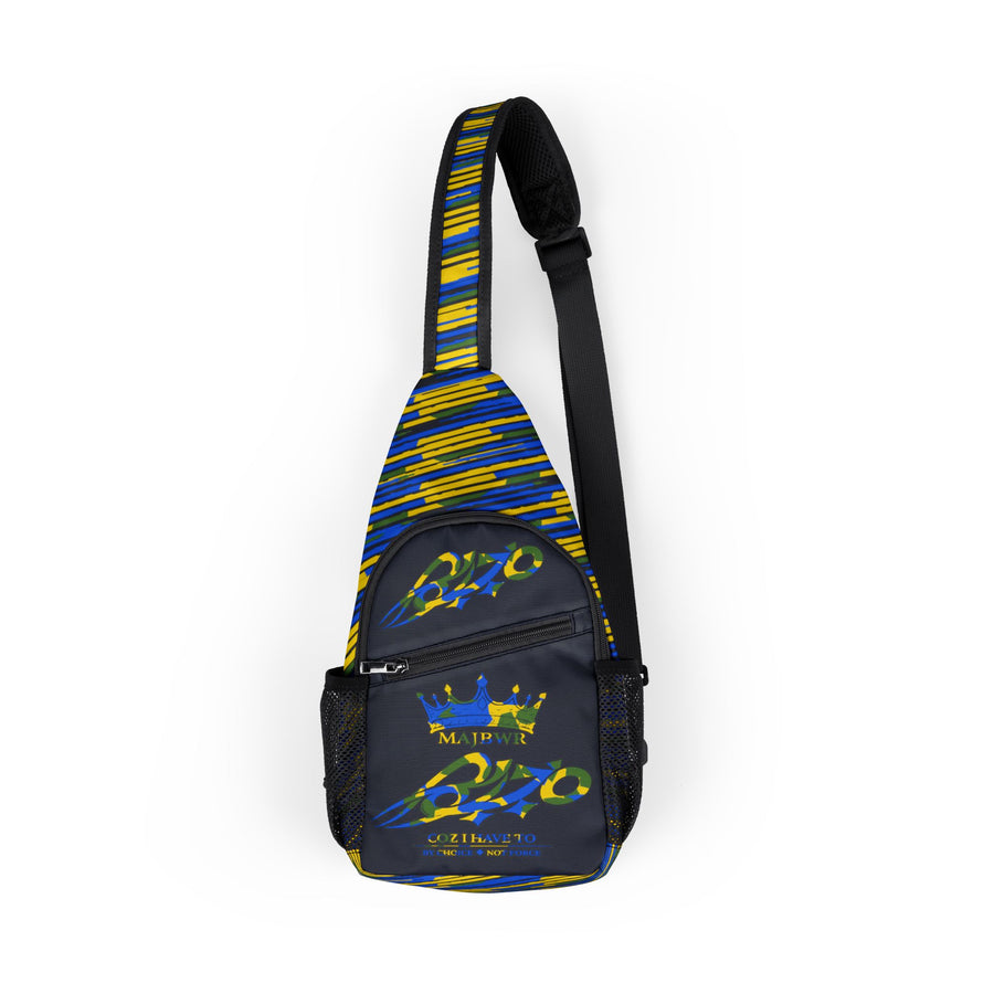 MAJBWR  - Camo Crown Sling Chest Bag —Designer Stripe Pattern