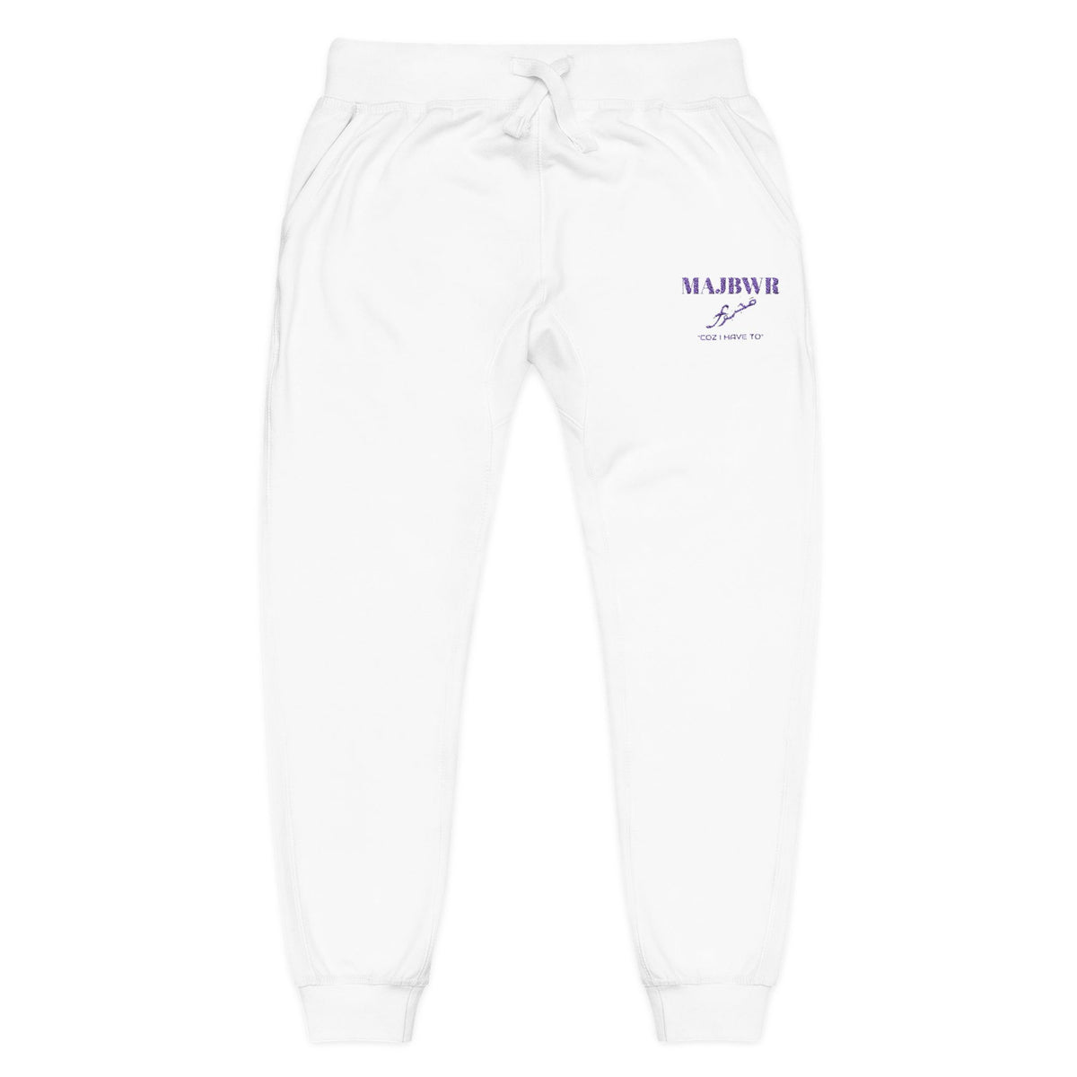 MAJBWR - Embroidered Coral Fleece Sweatpants — Relaxed Joggers with Small Script Accent