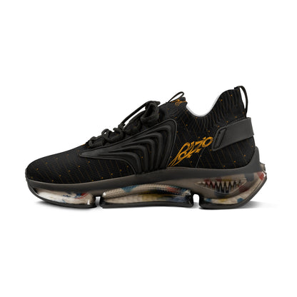 MAJBWR - Men's Crown Black & Gold Mesh Sneakers — Diamond Edition