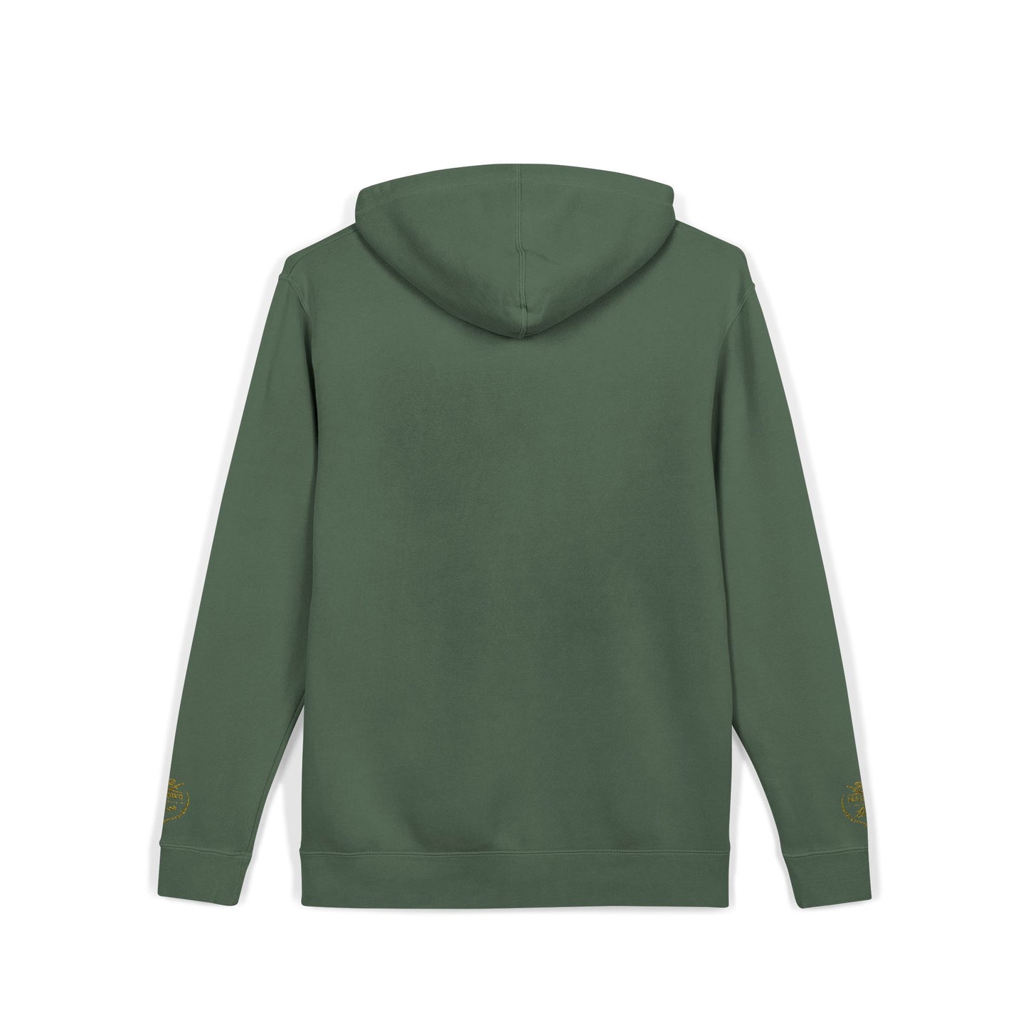 Vintage Olive Hoodie with Gold Script Logo