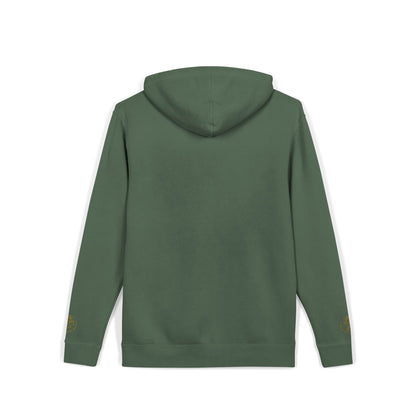 Vintage Olive Hoodie with Gold Script Logo