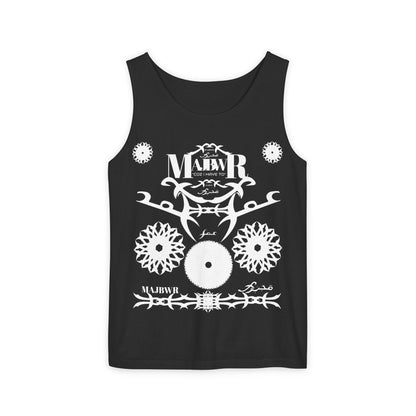 MAJBWR - Omar Turbine Tank Garment-Dyed Tank Top — Artistic Arabic Calligraphy Design