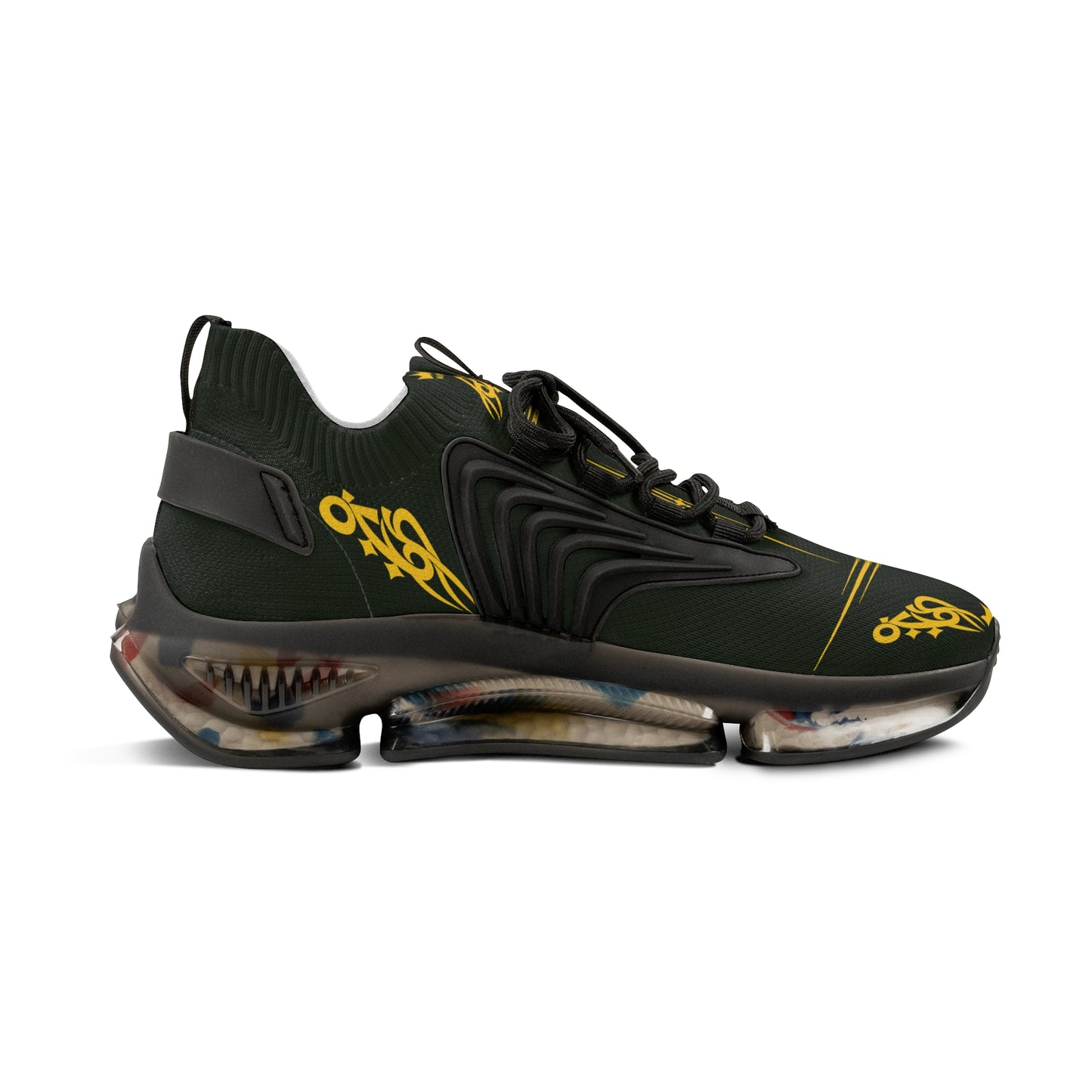 MAJBWR - Men's Mesh Sneakers — Deep Olive & Gold Athletic