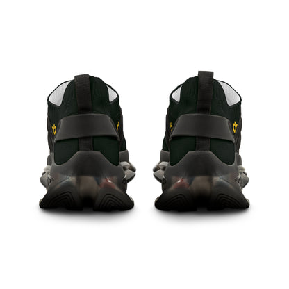MAJBWR - Men's Mesh Sneakers — Deep Dark Green & Gold Athletic