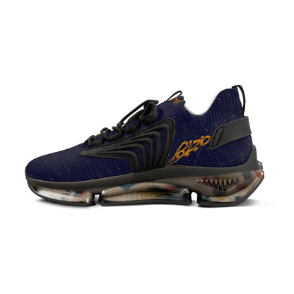 MAJBWR - Men's Crown Royal Navy & Gold Mesh Sneakers — Diamond Edition