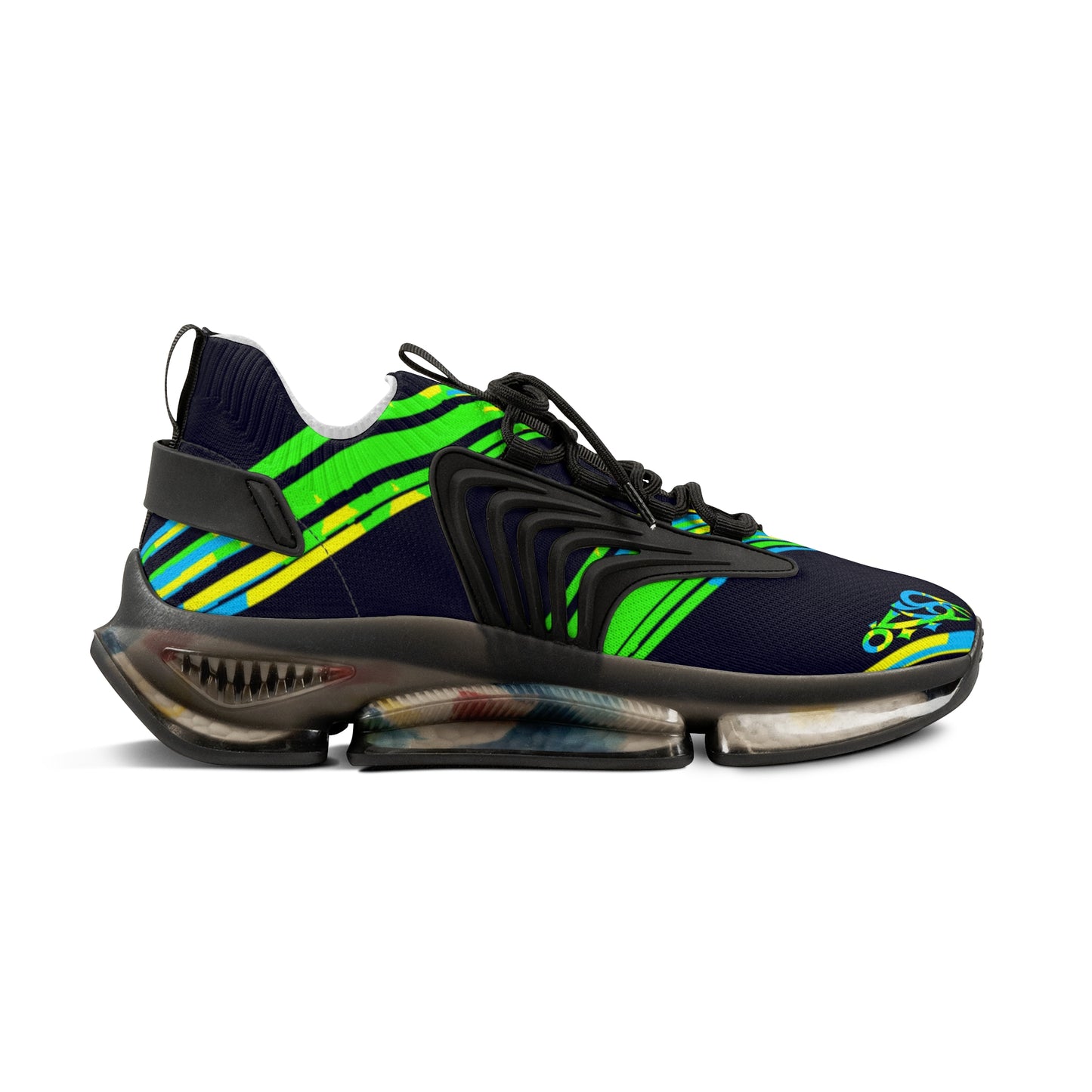 MAJBWR - Men's Mesh Sneakers — Camo Deep Dark Blue