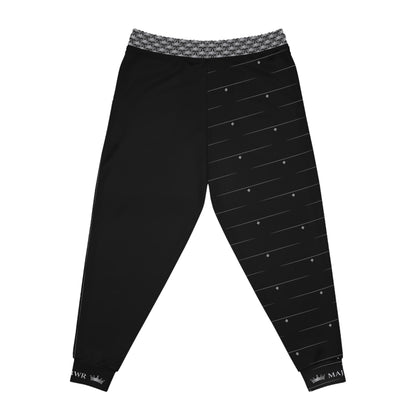 MAJBWR - Black Athletic Joggers — Ghost White Logo Diamond Crown  Performance Sweatpants