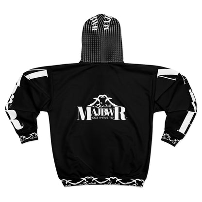 MAJBWR ZIP UP HOODIE - black