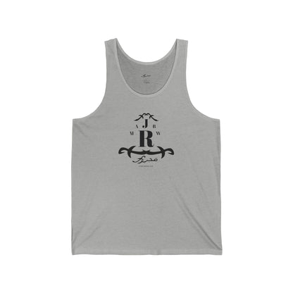 MAJBWR - Monogram 'R' Crest Tank Top — Minimalist Vintage Initial Athletic Jersey