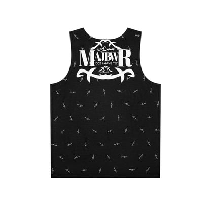 MAJBWR - Stylish Men's Tank Top Black Front On Back AOP 5 %