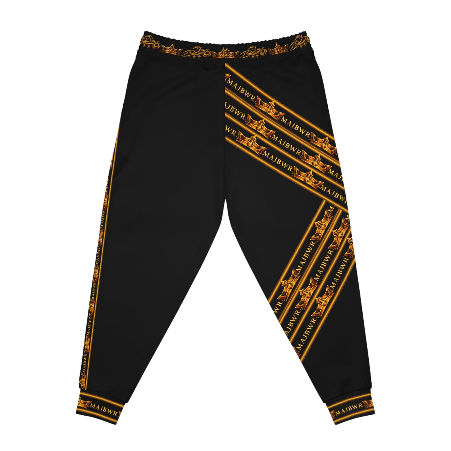 MAJBWR - Black Gold Crown Athletic Joggers — Sovereign Edition