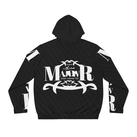 MAJBWR - Men’s Black Full-Zip Hoodie Arabic
