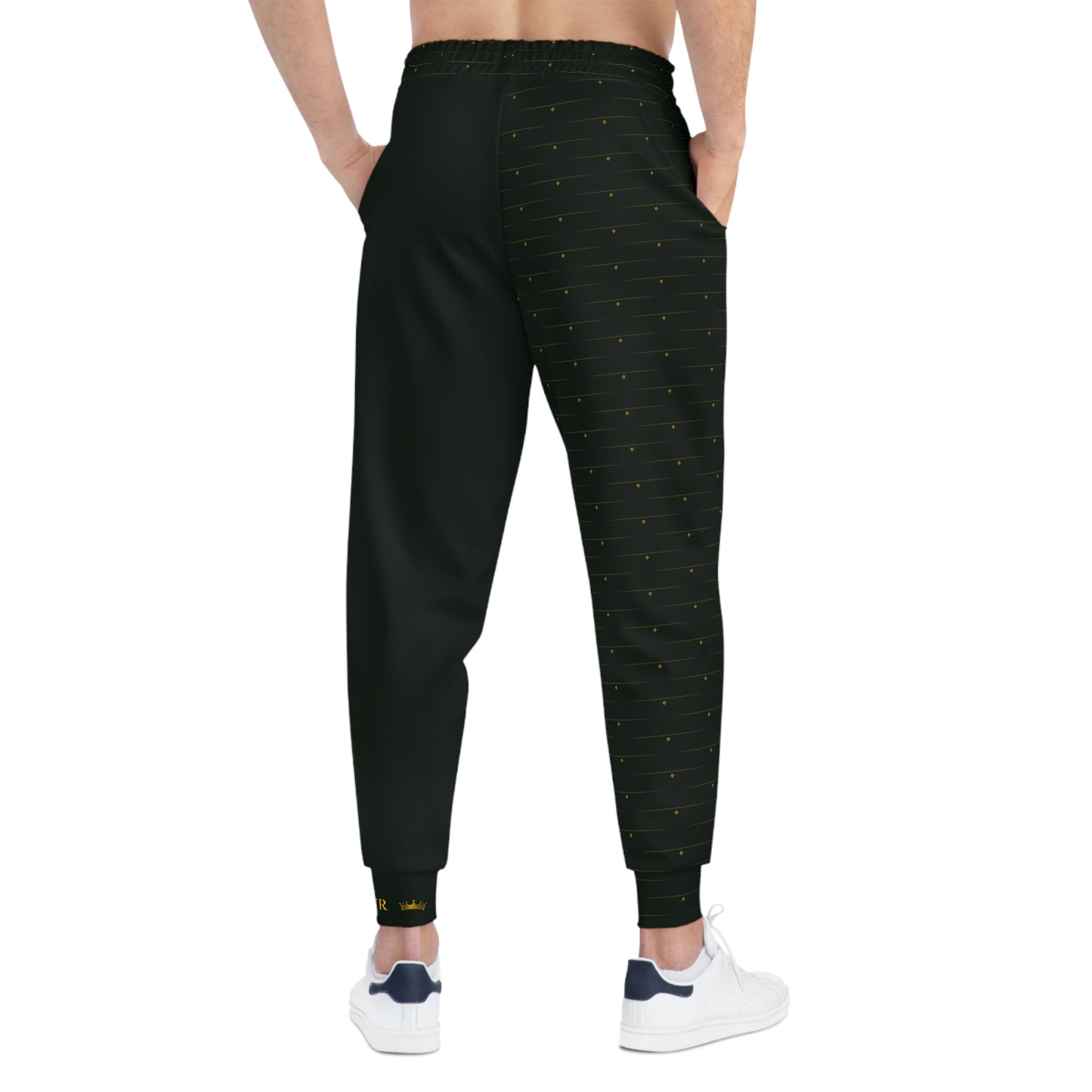 MAJBWR - Diamond Edition Deep Dark Green Athletic Joggers — Gold Crown Logo