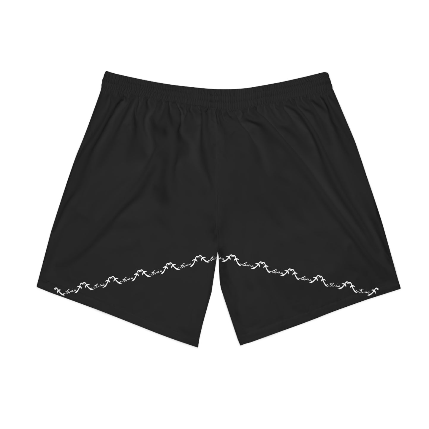 MAJBWR - Men's Black Anchor Crest Beach Shorts — Nautical Left Right Swim Trunks