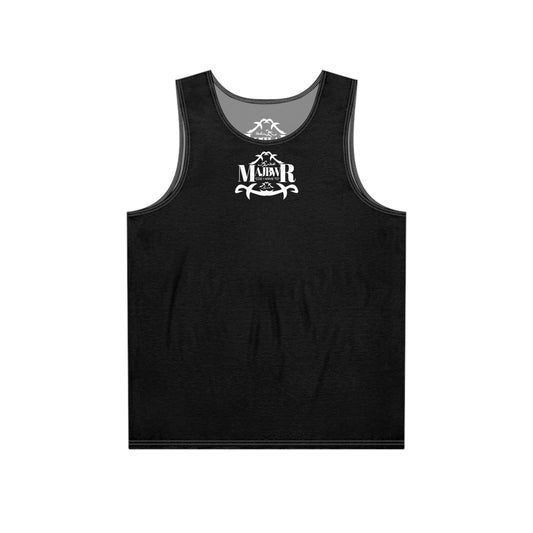 MAJBWR - Stylish Men's Tank Top Black Front On Back Small Print