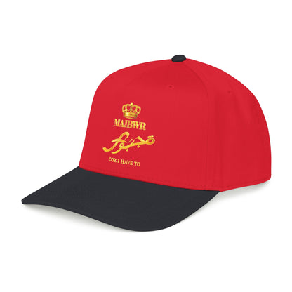MAJBWR - Gold King Crown Mid Profile Baseball Cap — Embroidered Hat