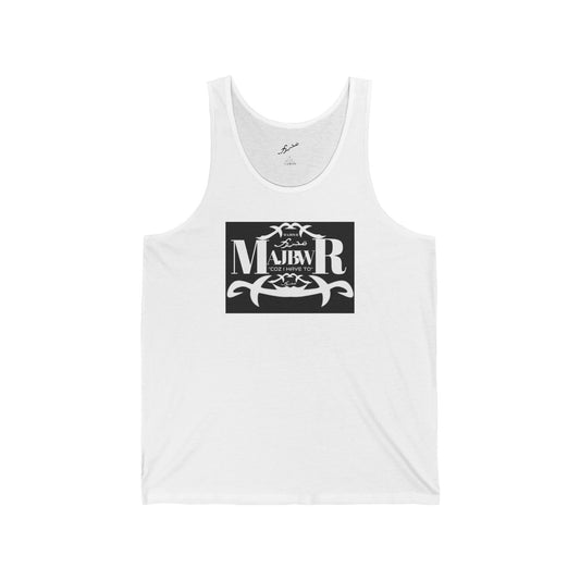 MAJBWR - Vintage Logo Tank Top — Graphic White Jersey Tank