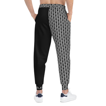 MAJBWR - Black & White Print Joggers Frontal - AOP 2 Face