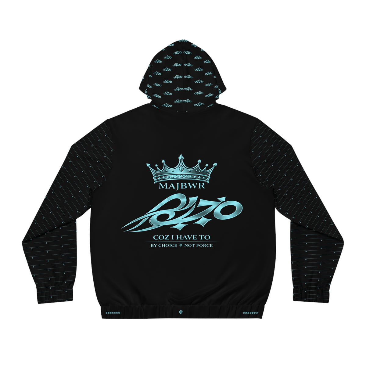 MAJBWR - Powder Blue Diamond Crown Full Zip Hoodie