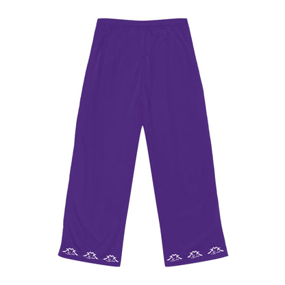 MAJBWR - Purple Women's Pajama Pants with White Wave Accent