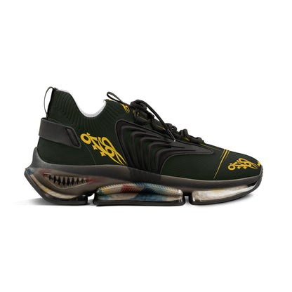 MAJBWR - Men's Mesh Sneakers — Deep Olive & Gold Athletic