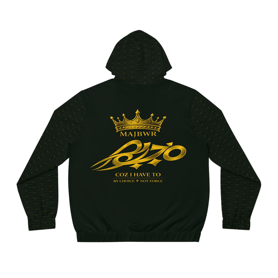MAJBWR - Crown Diamond Zip-Up Hoodie — Deep Dark Green & Gold