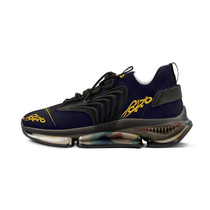 MAJBWR - Men's Mesh Sneakers — Deep Dark Blue & Gold Athletic
