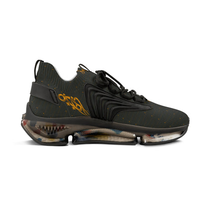 MAJBWR Men's Crown Olive & Gold Mesh Sneakers — Diamond Edition