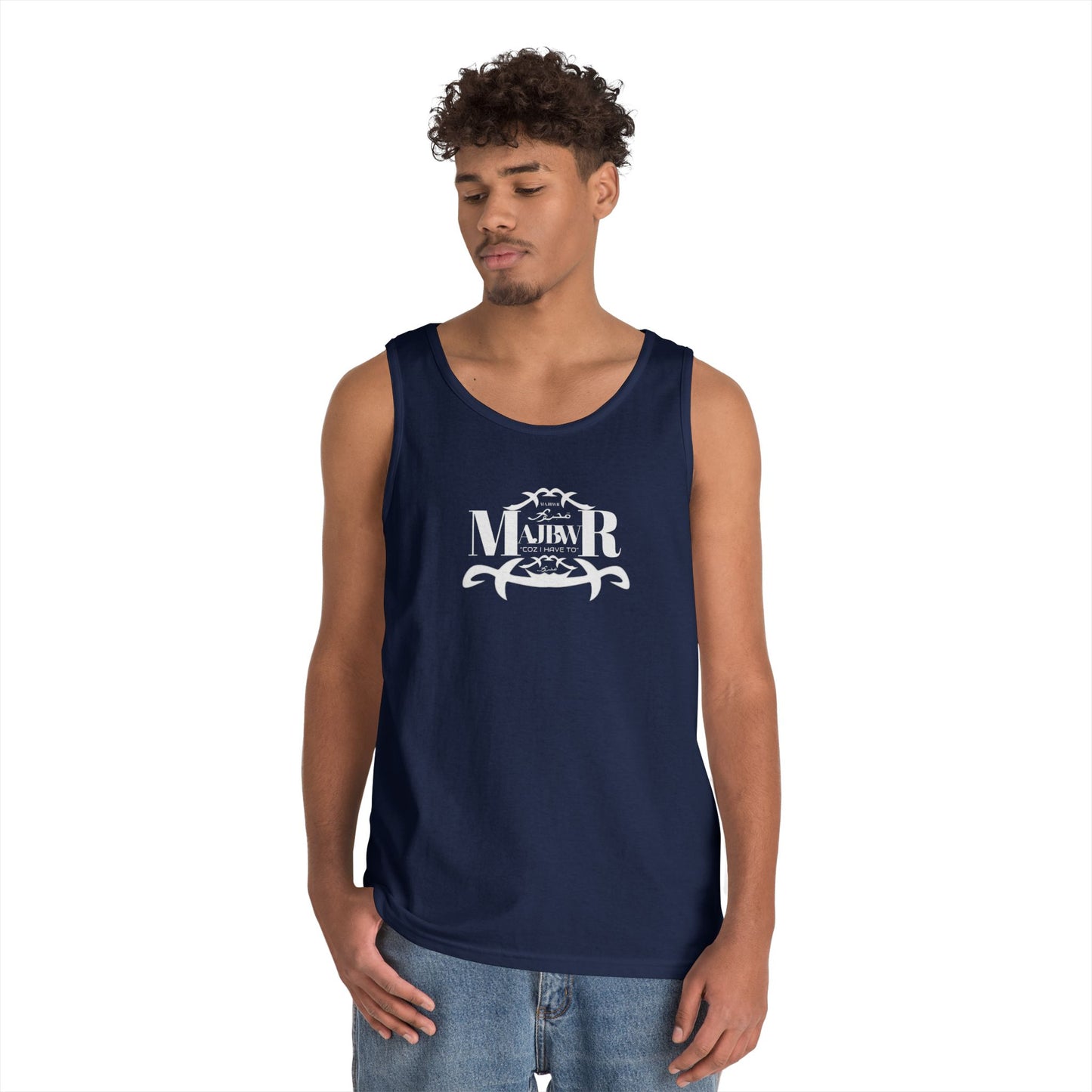 MAJBWR - Unisex Heavy Cotton Tank Top Left Right