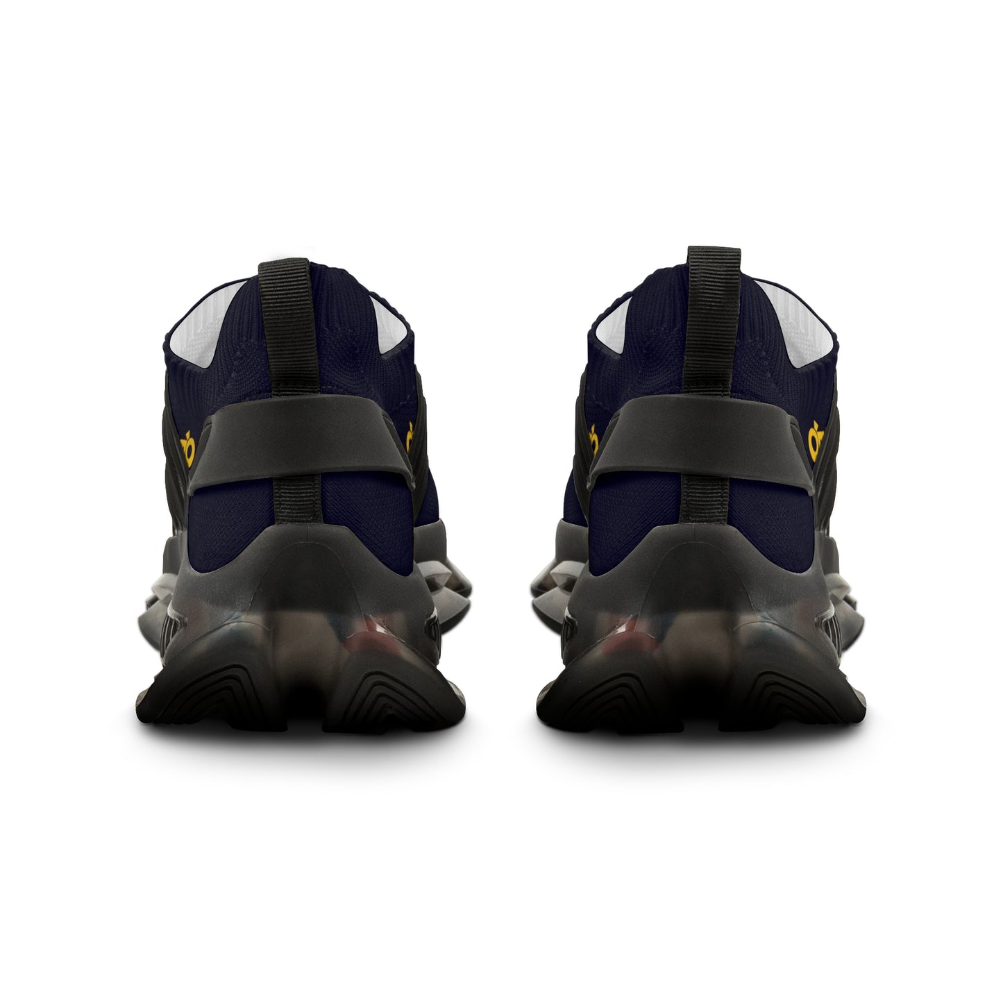 MAJBWR - Men's Mesh Sneakers — Deep Dark Blue & Gold Athletic